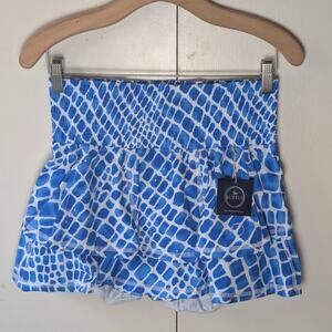 The Bubble Lawley Blue Printed Skirt Medium New